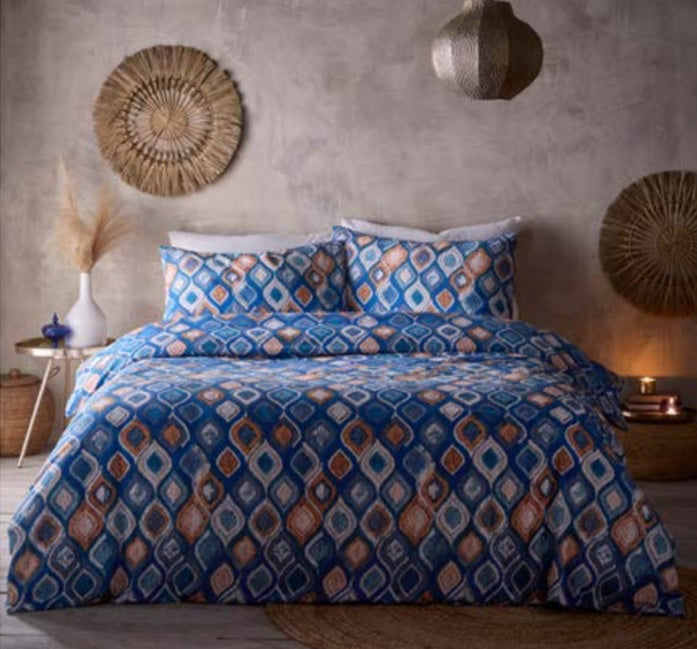 Tangiers Duvet Cover Set Blue Single