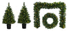 Premier Pre-Lit Christmas Door Set 2 x 90cm Trees, 60cm Wreath & 2.7m Garland Warm White
