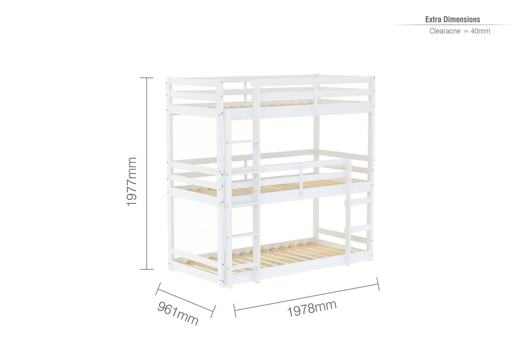 Birlea Tressa Triple Bunk Bed (Self Assembly) (DHD)
