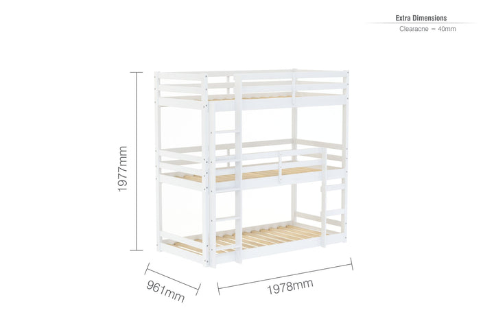 Birlea Tressa Triple Bunk Bed (Self Assembly) (DHD)