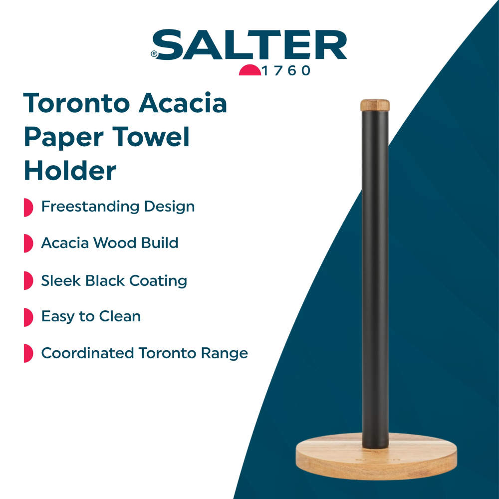 Salter Toronto Kitchen Roll Holder Black