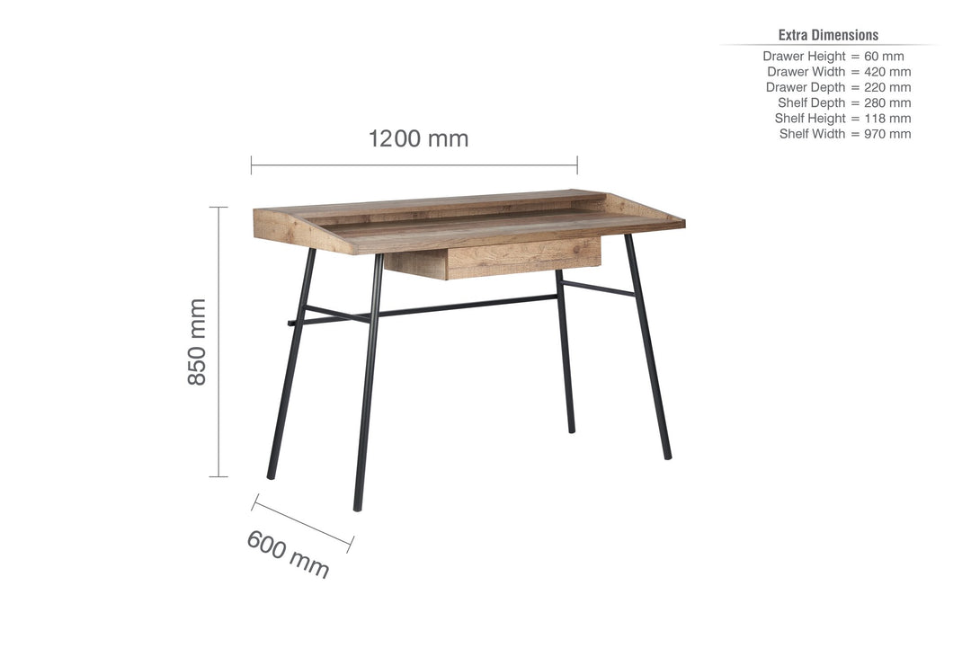 Birlea Urban 1 Drawer Office Desk With Shelf (Self Assembly) (DHD)