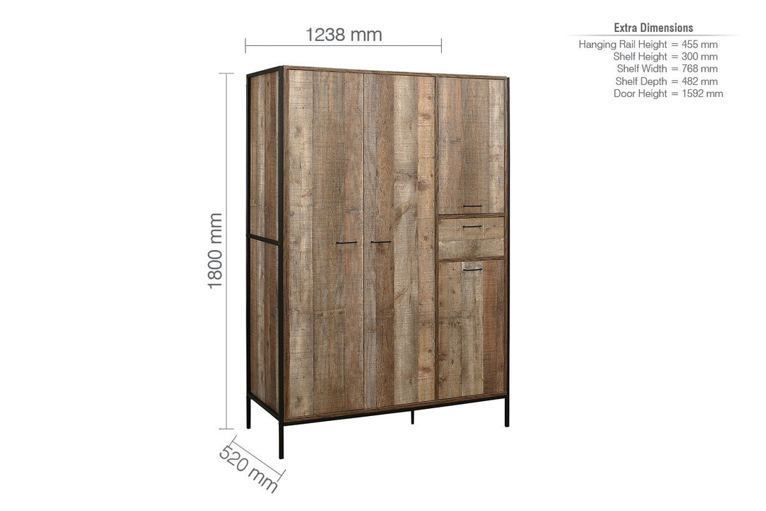 Birlea Urban 4 Door Wardrobe (Self Assembly) (DHD)