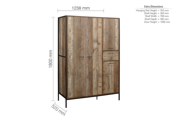 Birlea Urban 4 Door Wardrobe (Self Assembly) (DHD)
