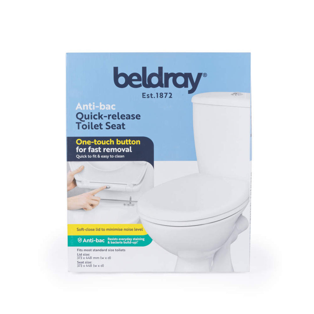 Beldray 18in Anti-bac Toilet Seat – White