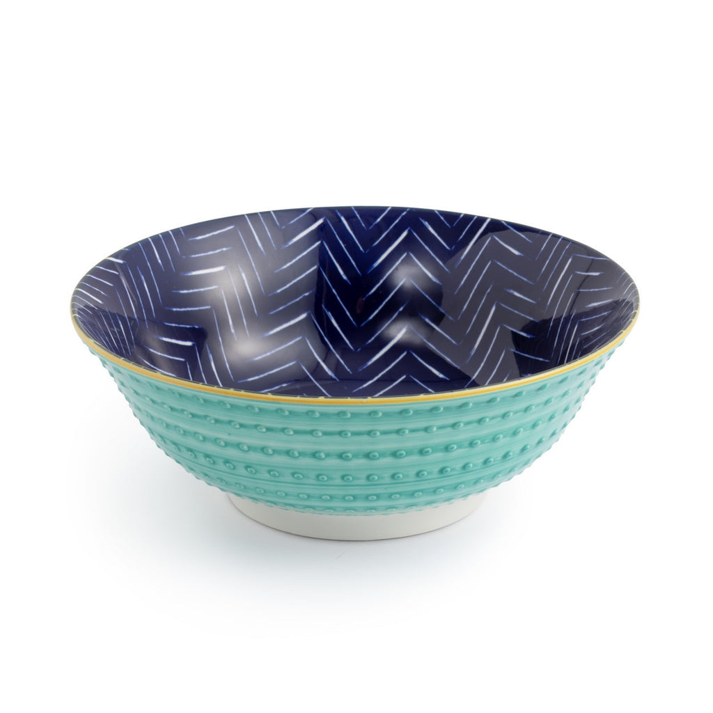 Mikasa Indigo Chevron Stoneware Ramen Bowl, 21cm
