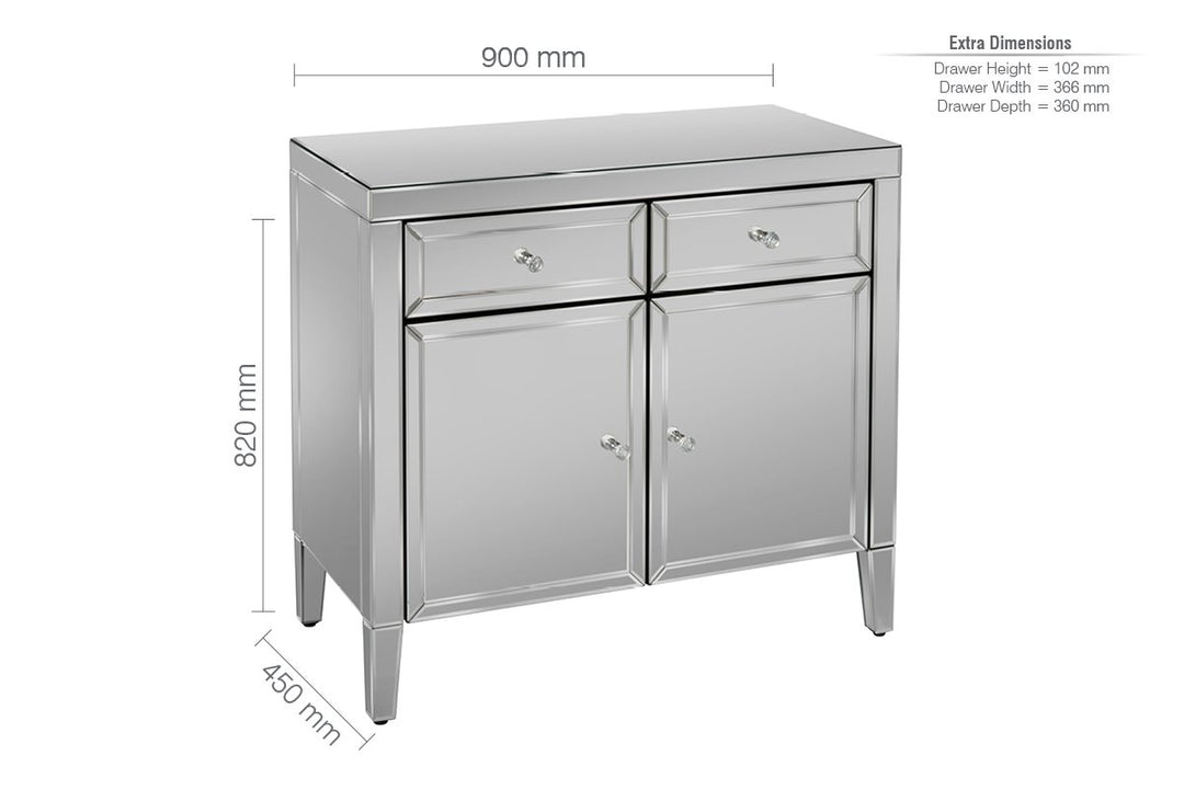 Birlea Valencia 2 Drawer 2 Door Sideboard (DHD)