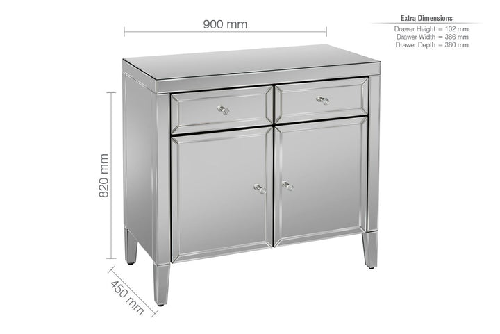 Birlea Valencia 2 Drawer 2 Door Sideboard (DHD)