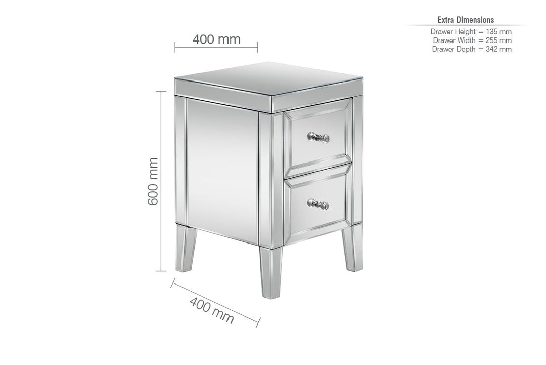 Birlea Valencia 2 Drawer Bedside (DHD)