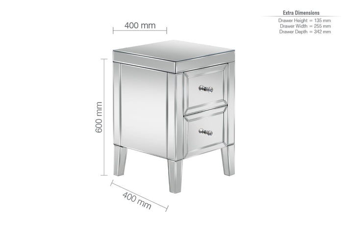 Birlea Valencia 2 Drawer Bedside (DHD)