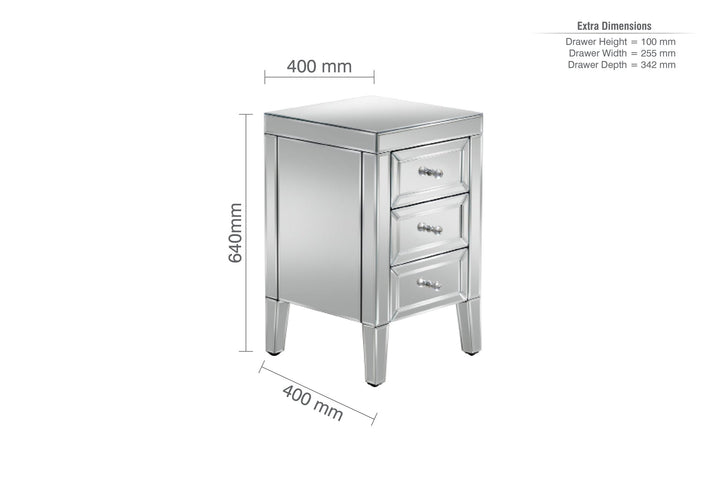 Birlea Valencia 3 Drawer Bedside (DHD)