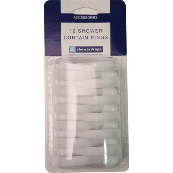 Showerdrape Curtain Rings White  Blister Pack