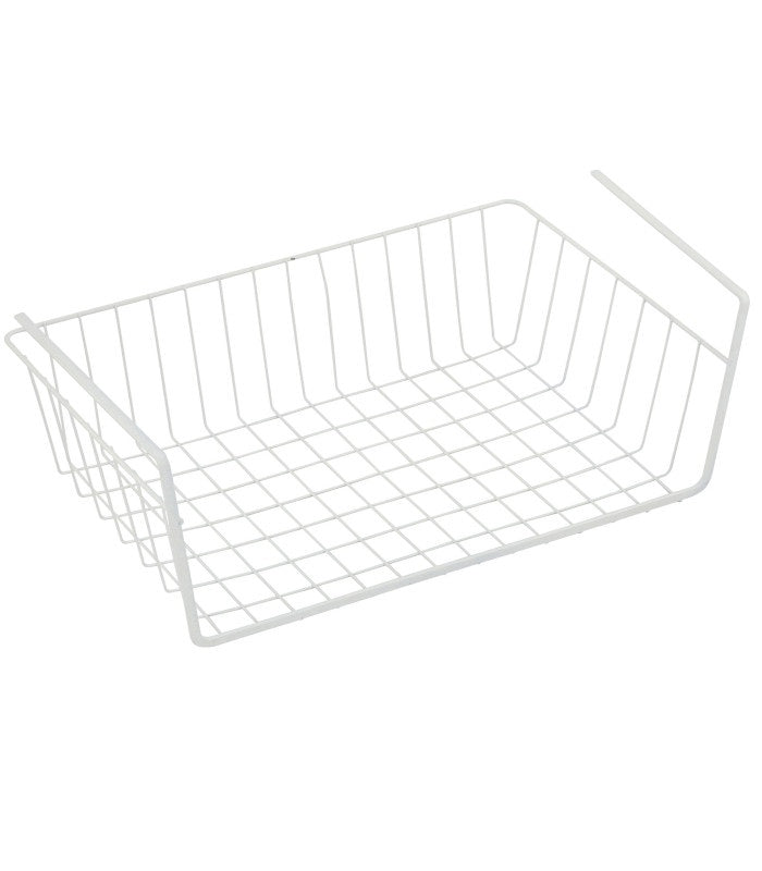 White metal suspended basket