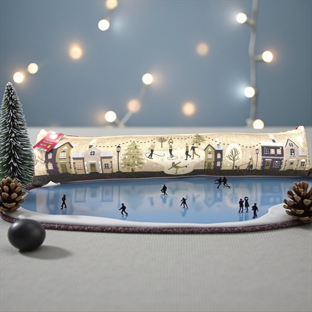 Fabric Printed Draught Excluder Xmas Scene