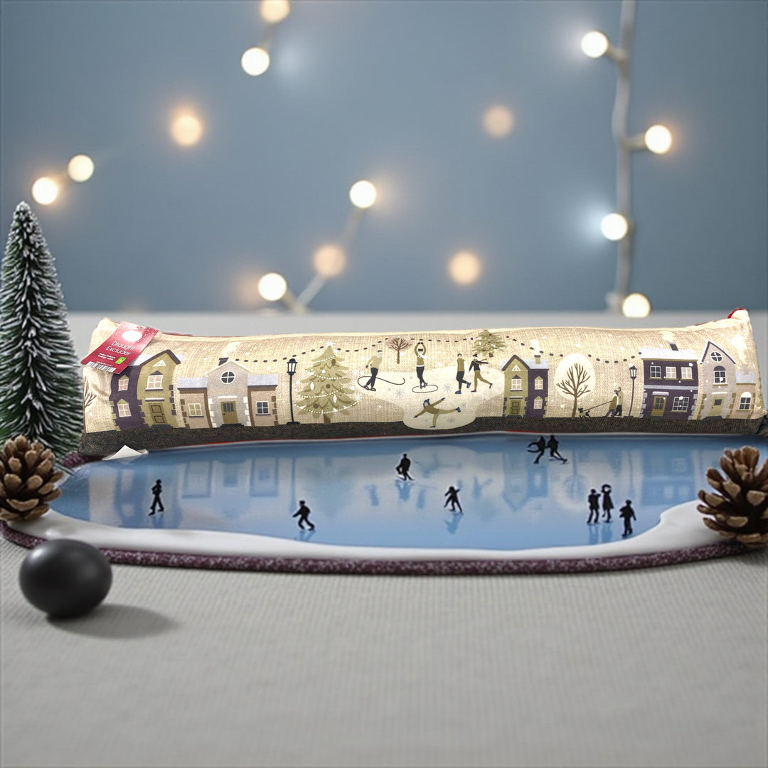 Fabric Printed Draught Excluder Xmas Scene