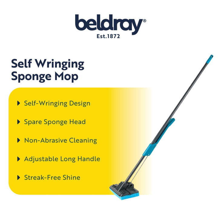 Beldray Sponge Flat Mop With Handle + Extra Refill
