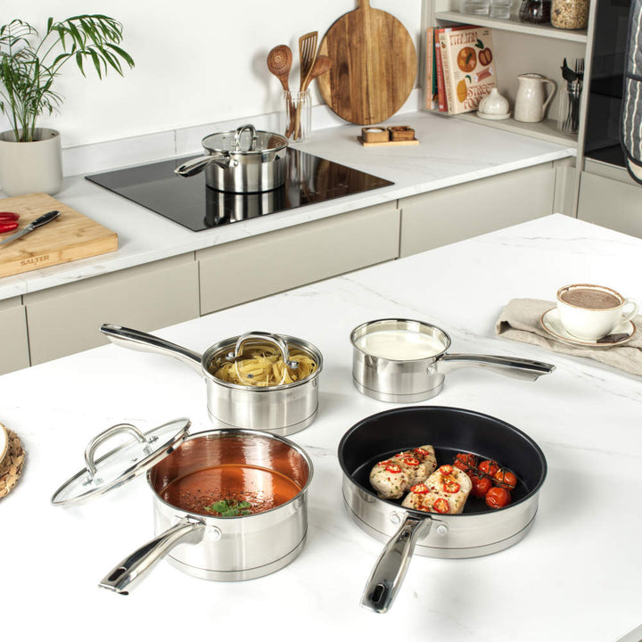 Salter Timeless Collection Stainless Steel 5 Piece Pan Set