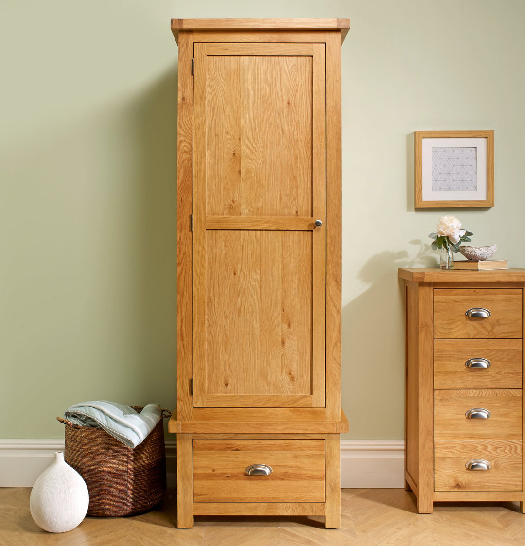 Birlea Woburn 1 Door 1 Drawer Wardrobe (Self Assembly) (DHD)