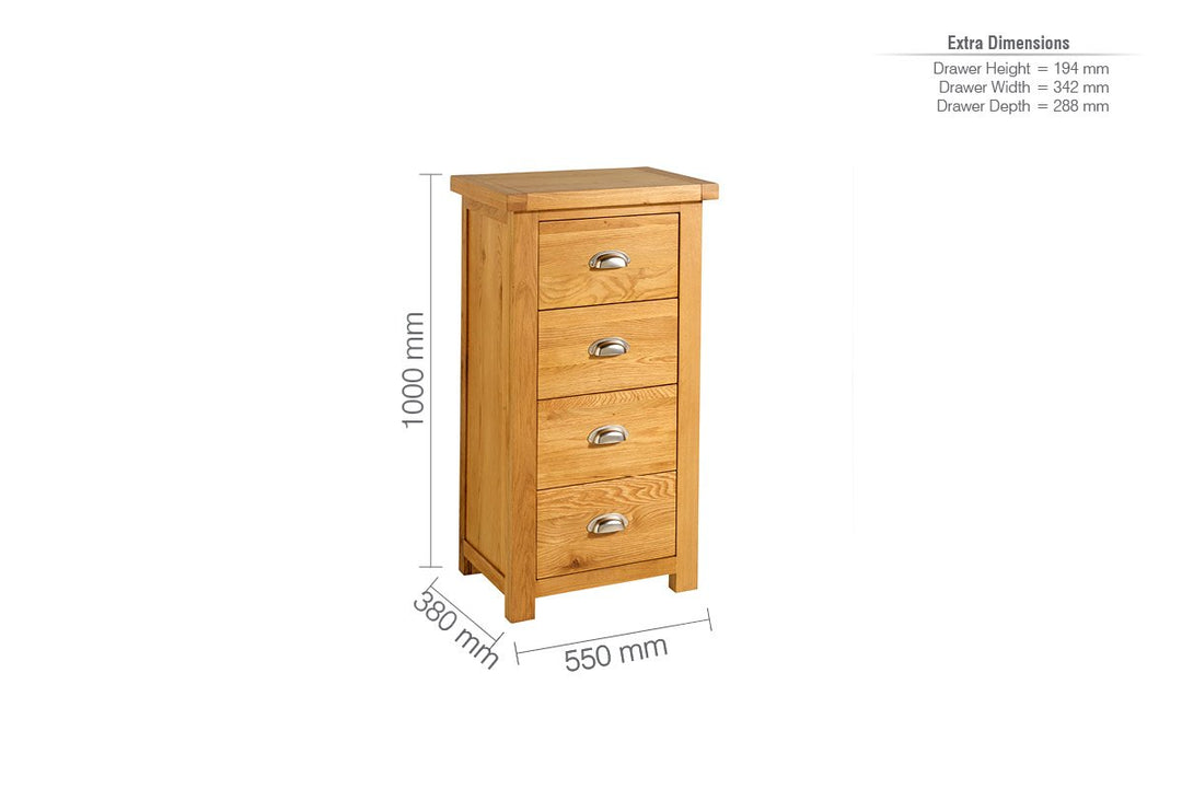 Birlea Woburn 4 Drawer Narrow Chest (DHD)