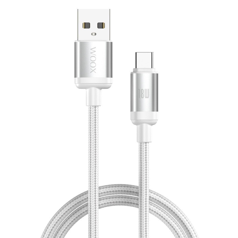 Woox 18W Braided Cable 3m - USB-A to USB-C - White (MX0018)
