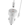 Woox 40W Dual USB-C PD Car Charger with 1m USB-C to USB-C Cable - White (MX0146)