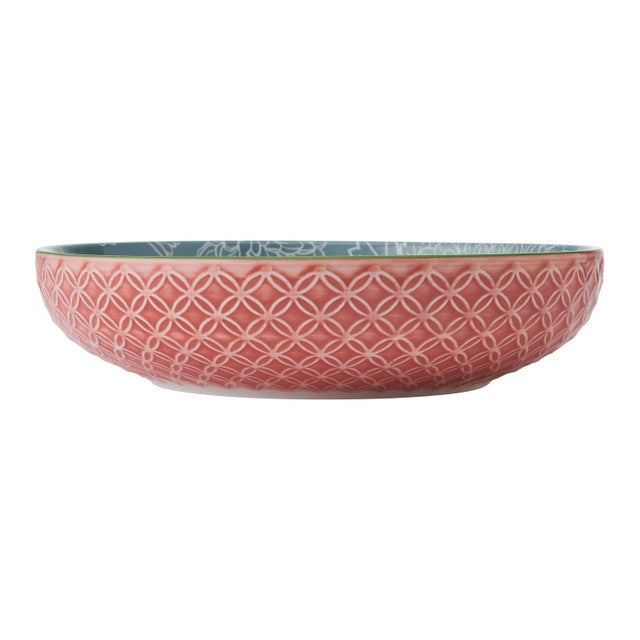 Mikasa Geometric Leaf Stoneware Bowl, 900ml, 21 x 5cm