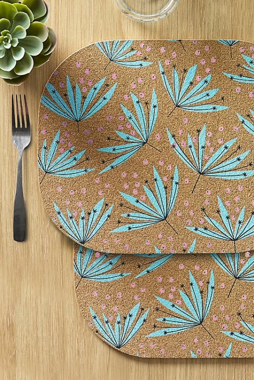 MissPrint wildflowers cork placemats