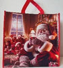 Xmas Woven Gift Bag Square Santa Jumbo