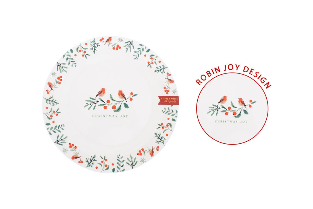 Christmas Joy Robin 10.5in Dinner Plate