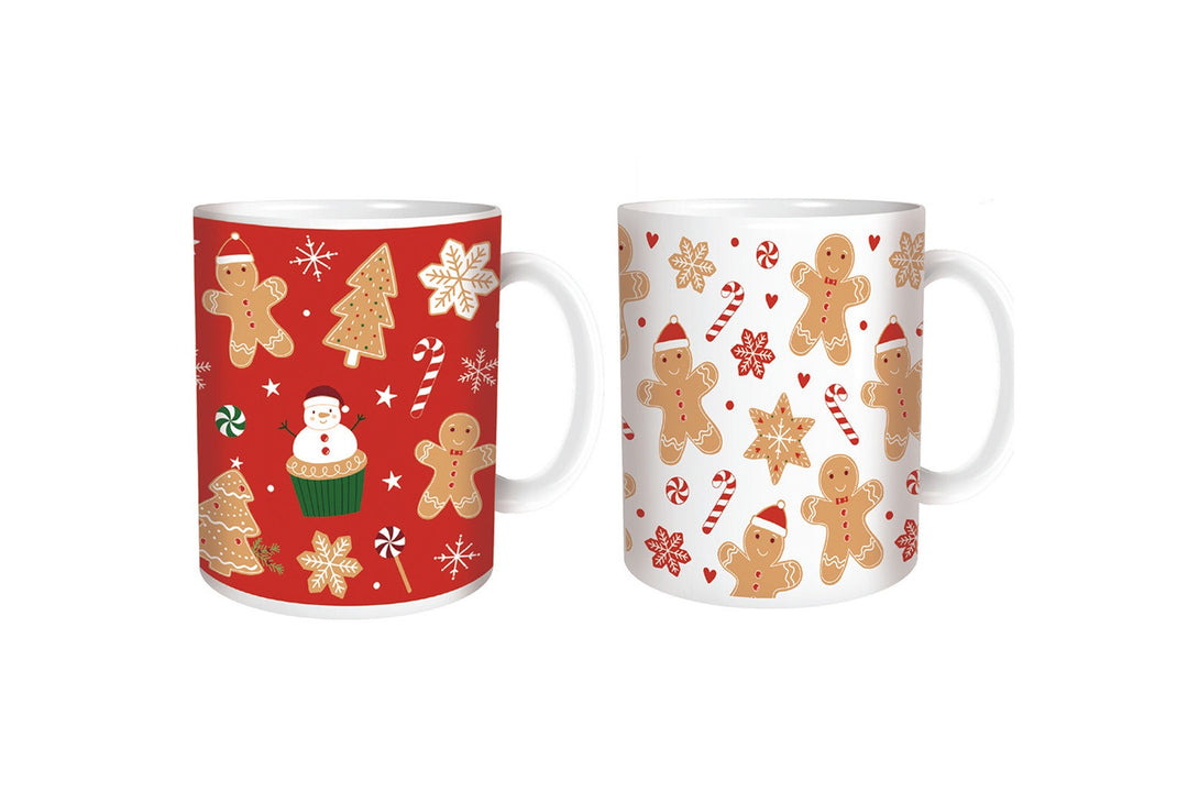 Gingerbread Christmas Mugs 2 Assorted Designs