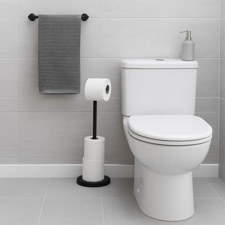Beldray Swivel Free-Standing Toilet Roll Holder - Black