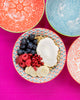 KitchenCraft Patterned Cereal Bowls Set in Gift Box, Ceramic, 'Brights' Designs 15cm Set of 4