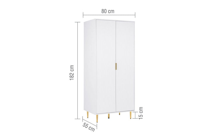 Birlea Zara 2 Door Fluted Wardrobe (Self Assembly) (DHD)