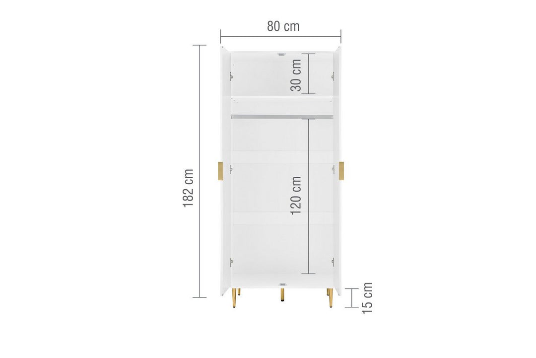 Birlea Zara 2 Door Fluted Wardrobe (Self Assembly) (DHD)