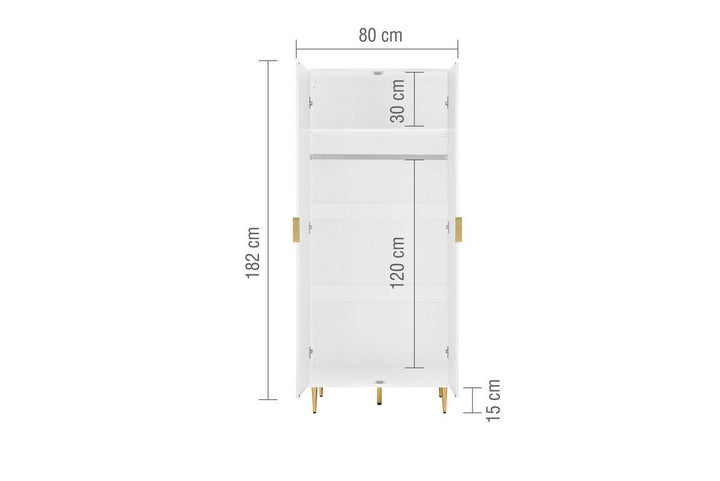 Birlea Zara 2 Door Fluted Wardrobe (Self Assembly) (DHD)
