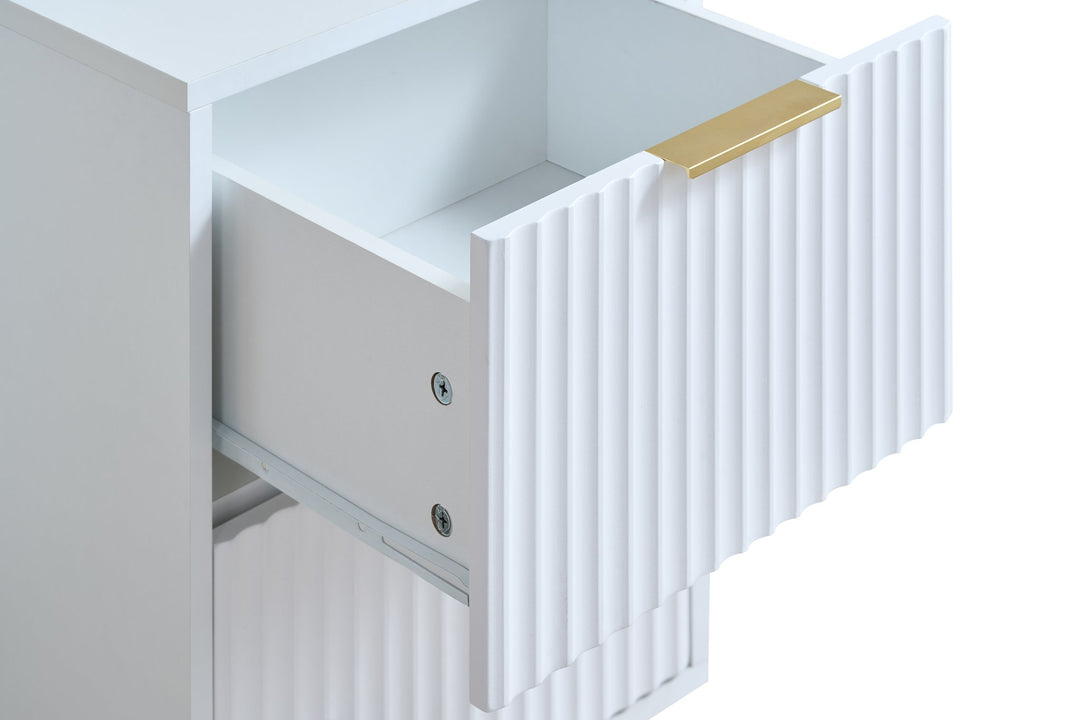 Birlea Zara 2 Drawer Fluted Bedside (Self Assembly) (DHD)