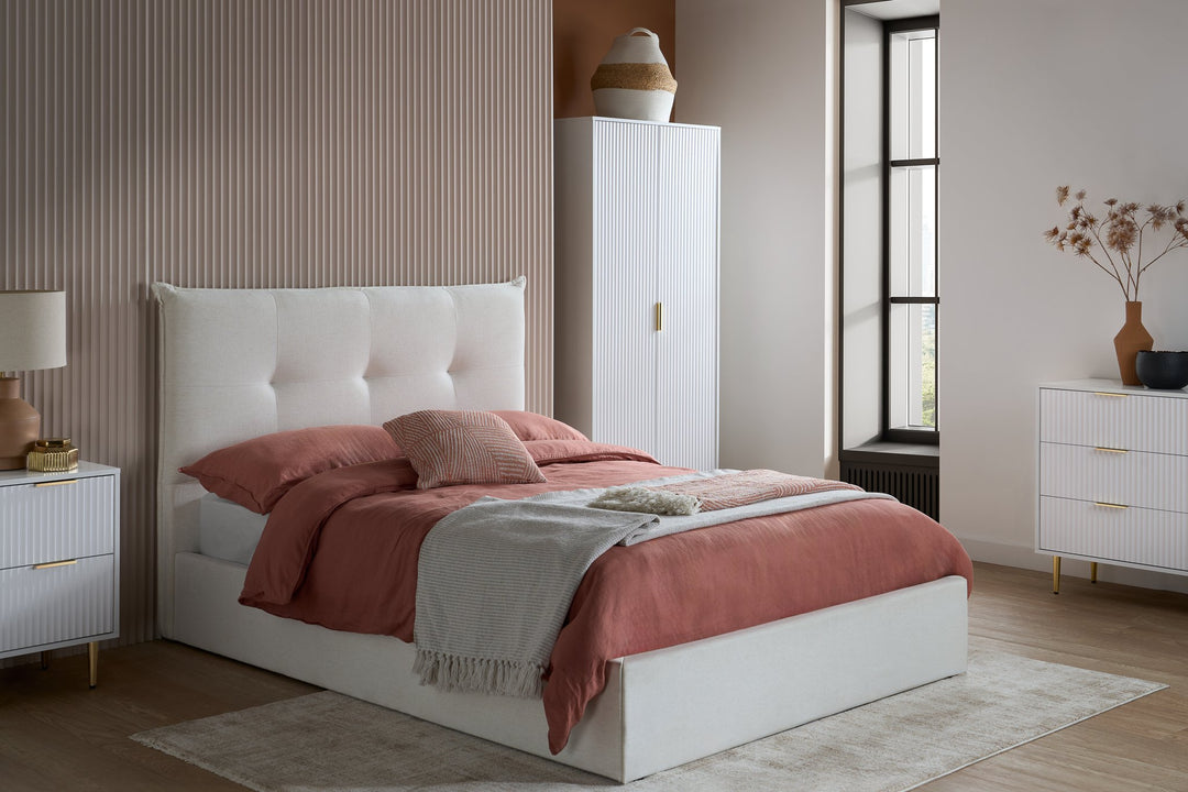 Birlea Zara 2 Drawer Fluted Bedside (Self Assembly) (DHD)