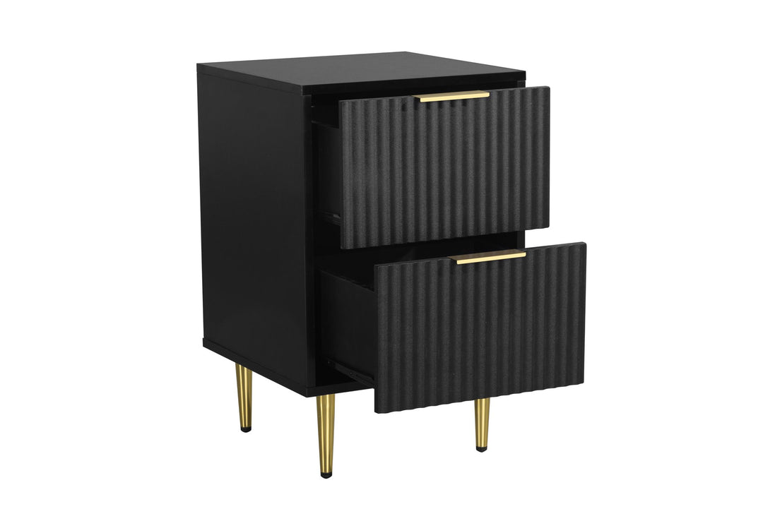 Birlea Zara 2 Drawer Fluted Bedside (Self Assembly) (DHD)
