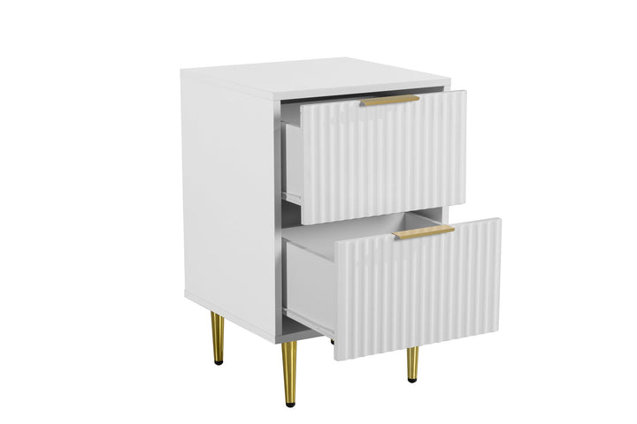 Birlea Zara 2 Drawer Fluted Bedside (Self Assembly) (DHD)