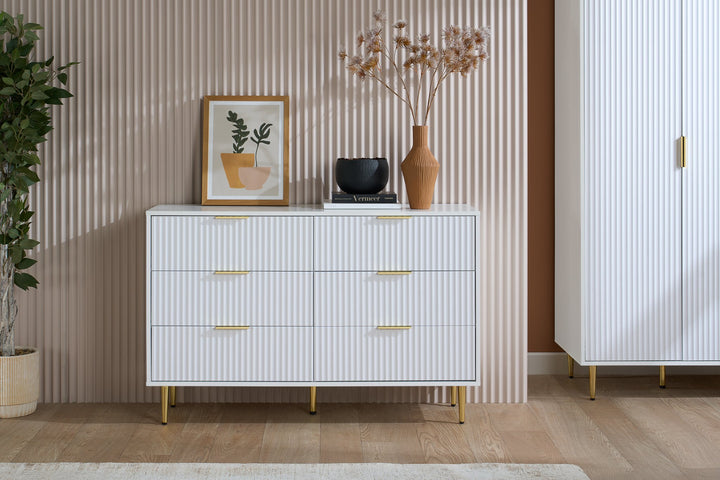 Birlea Zara 6 Drawer Fluted Chest (Self Assembly) (DHD)