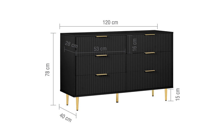 Birlea Zara 6 Drawer Fluted Chest (Self Assembly) (DHD)