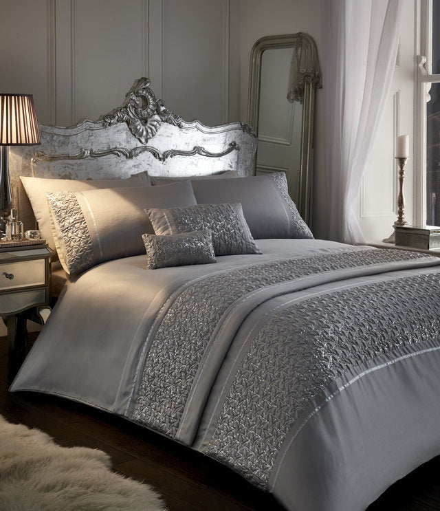 Zenia Sparkles Duvet Cover Set Double Silver