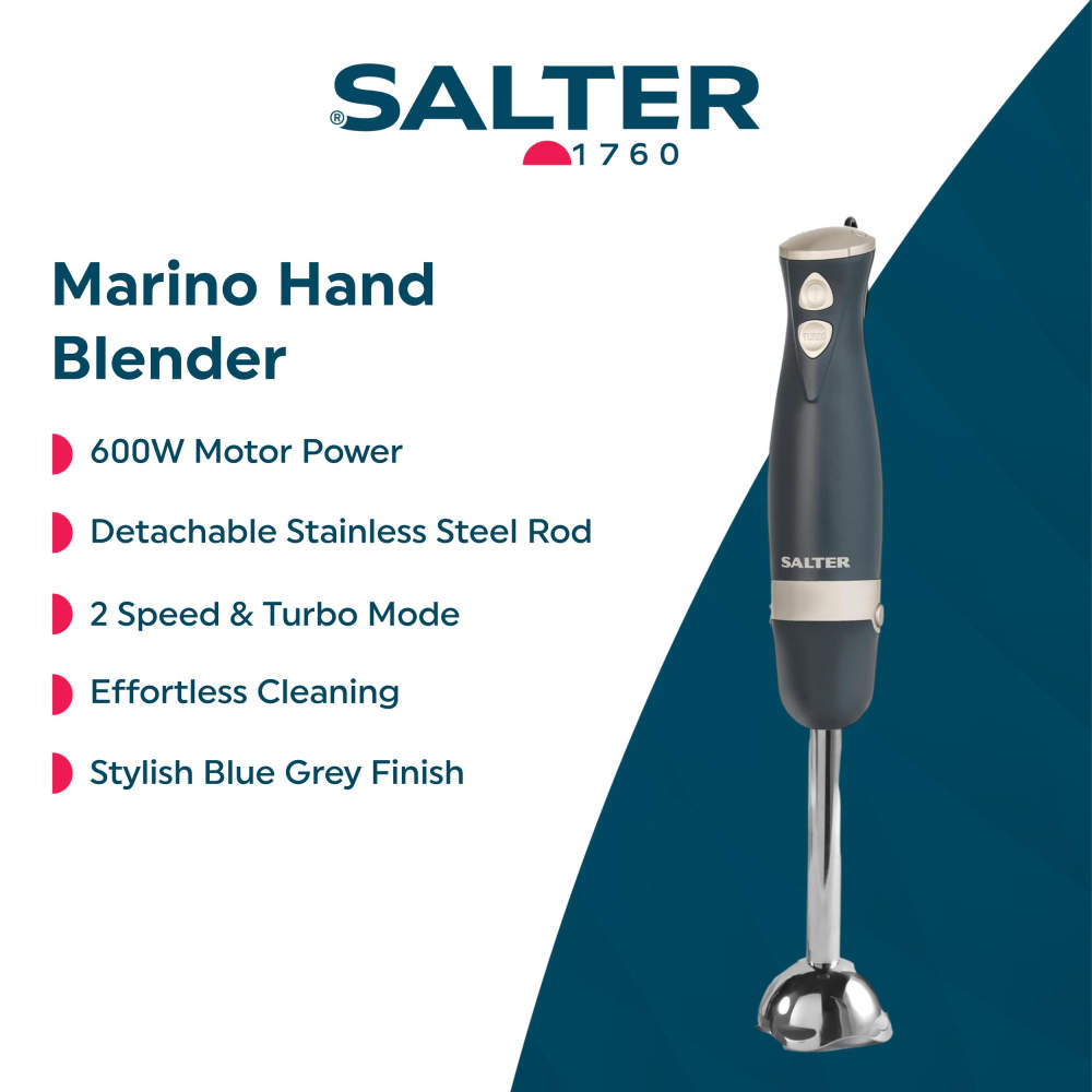 Salter Marino 600W Hand Blender Blue Grey